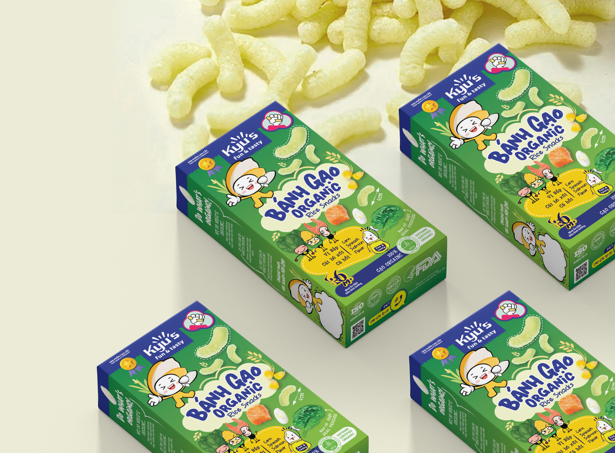 Bánh Gạo Organic vị Bắp, Cải Bó Xôi, Cá Hồi 10g