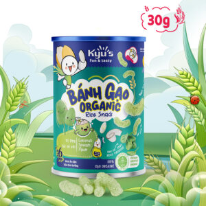 Bánh gạo Organic vị Dừa, Cải Bó Xôi 30g
