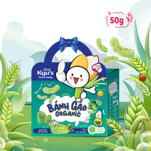 Bánh gạo Organic vị Dừa, Cải Bó Xôi 50g