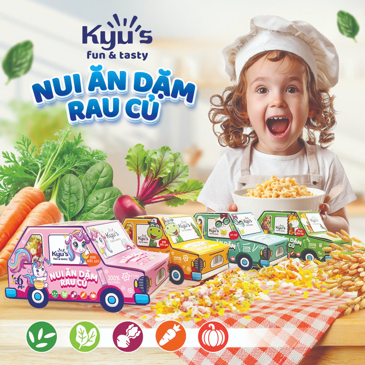 Nui Ăn Dặm Rau Củ Kyu's 125g