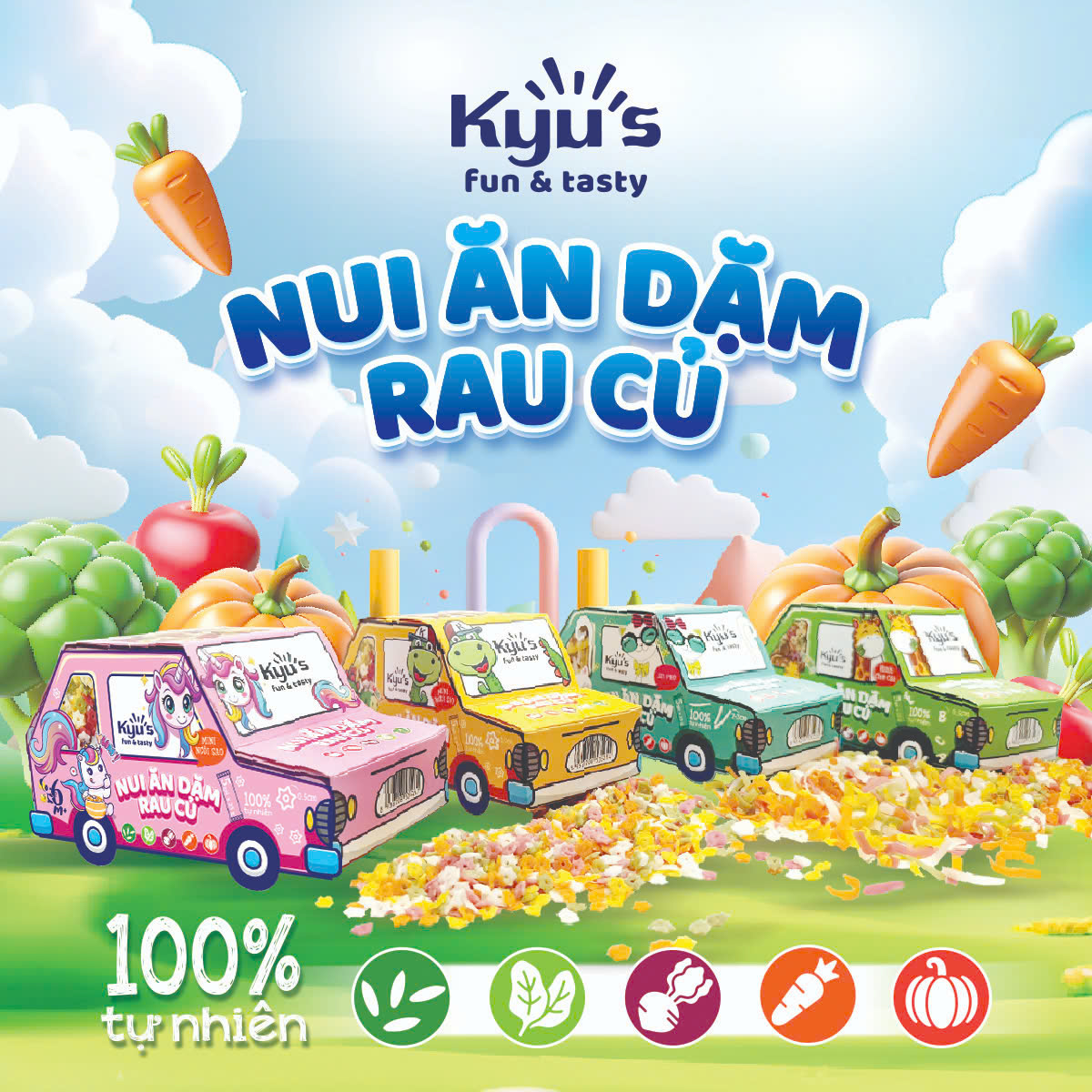 Nui Ăn Dặm Rau Củ Kyu's 125g
